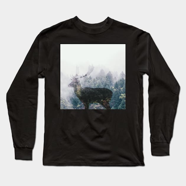 Animal Spirit: Deer Long Sleeve T-Shirt by mooonthemoon